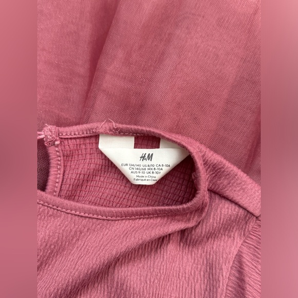 H&M Girl’s Dark Pink Mauve tulle tutu voluminous skirt dress Rococo - Picture 4 of 4